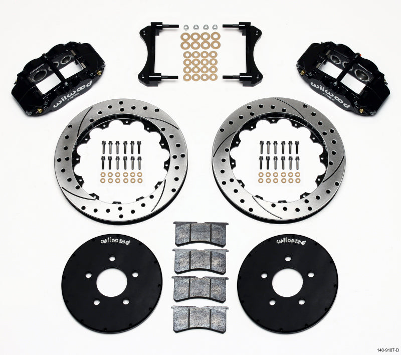 Wilwood 140-9107-D Narrow Superlite 6R Front Hat Kit 12.88in Drilled 1994-2004 Mustang