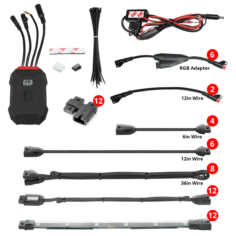 XKGLOW AP-MOTO-ADV XK Glow Addressable LED Motorcycle Accent Light Kits Advanced XKalpha App Controlled