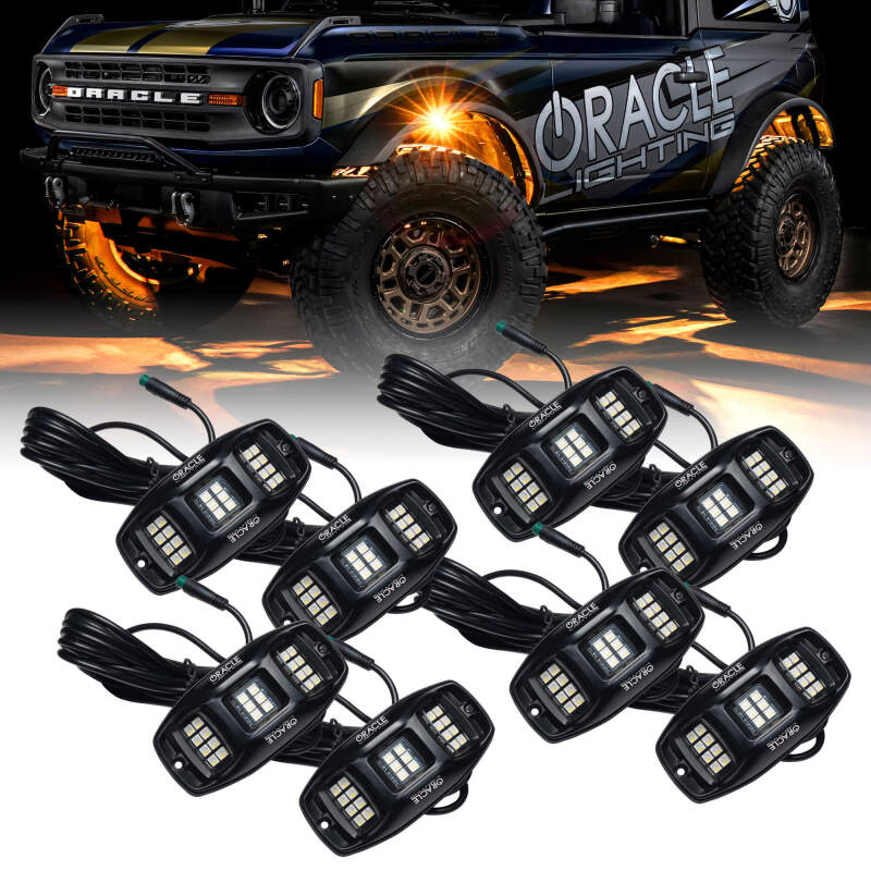ORACLE Lighting 5895-339-8 Oracle Underbody RGB+W Wheel Well Rock Light Kit - 8 PCS - ColorSHIFT