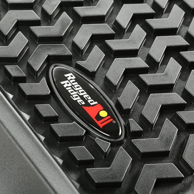 Rugged Ridge 12987.04 Floor Liner Front/Rear Black 2007-2018 Jeep Wrangler JK 4 Dr