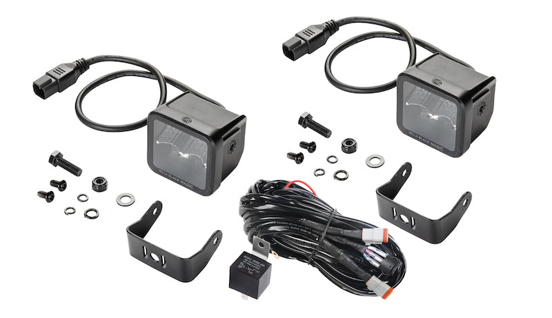 Hella 358176801 Universal Black Magic 2.7in L.E.D. Cube Kit - Flood Beam