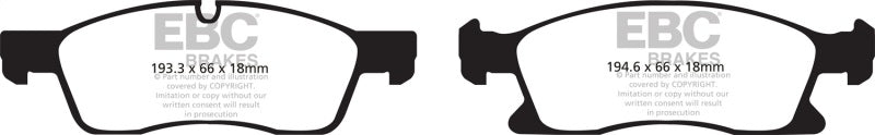 EBC DP61871 11+ Dodge Durango 3.6 Greenstuff Front Brake Pads