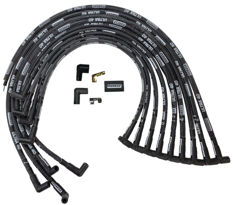 Moroso MOR73818 Ultra 40 Plug Wire Set - Black