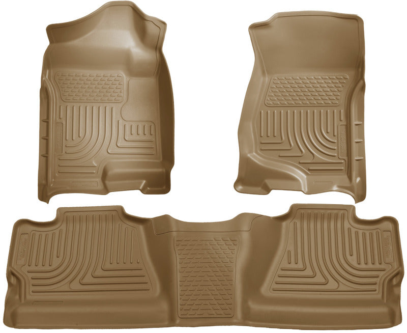 Husky Liners 98203 07-12 Chevy Silverado/GMC Sierra Crew Cab WeatherBeater Combo Tan Floor Liners