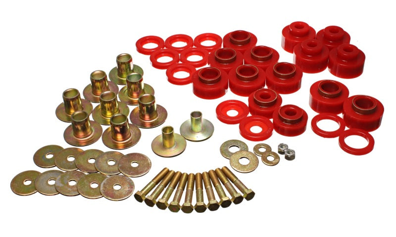Energy Suspension 3.4170R 68-72 Chevy Chevelle/Monte Carlo/Malibu/El Camino Red Body Mount Set