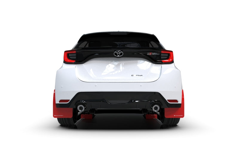 Rally Armor MF74-UR-RD/WH 20-22 Toyota GR Yaris Hatchback Red Mud Flap w/ White Logo