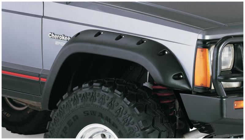 Bushwacker 10035-07 84-01 Jeep Cherokee Cutout Style Flares 2pc Fits 4-Door Sport Utility Only - Black