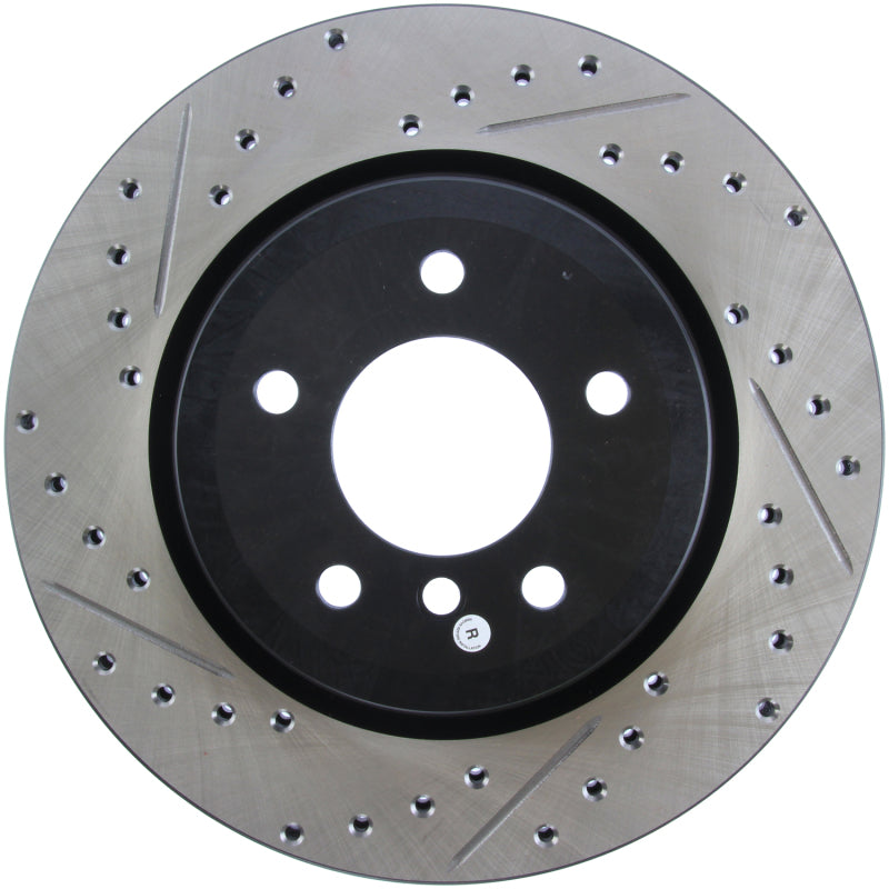 Stoptech 127.34080R StopTech 06 BMW 330 / 07-09 BMW 335 Slotted & Drilled Right Rear Rotor
