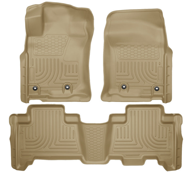Husky Liners 99573 2013 Toyota 4Runner WeatherBeater Tan Front & 2nd Seat Floor Liners