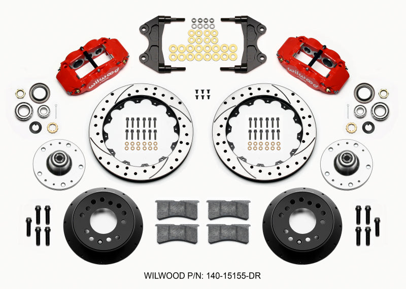 Wilwood 140-15155-DR Narrow Superlite 6R Front Hub Kit 12.88in Drill Red WWE ProSpindle (5x4.75in 5x5.00in Hub)