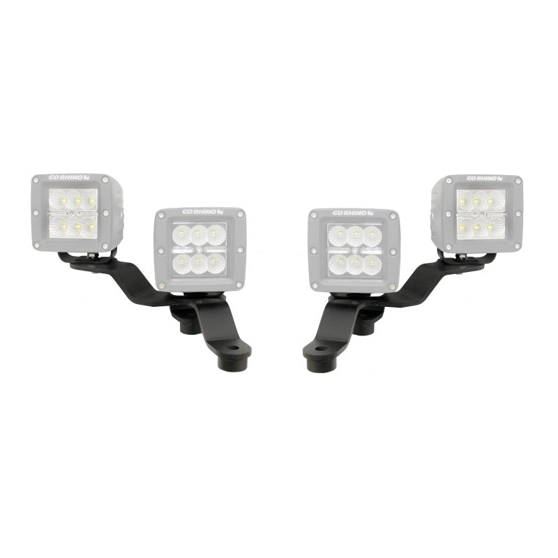 Go Rhino 730231T 18-20 Jeep Wrangler JL/JLU/Gladiator JT Light Mount - Two 3in Cubes Offset