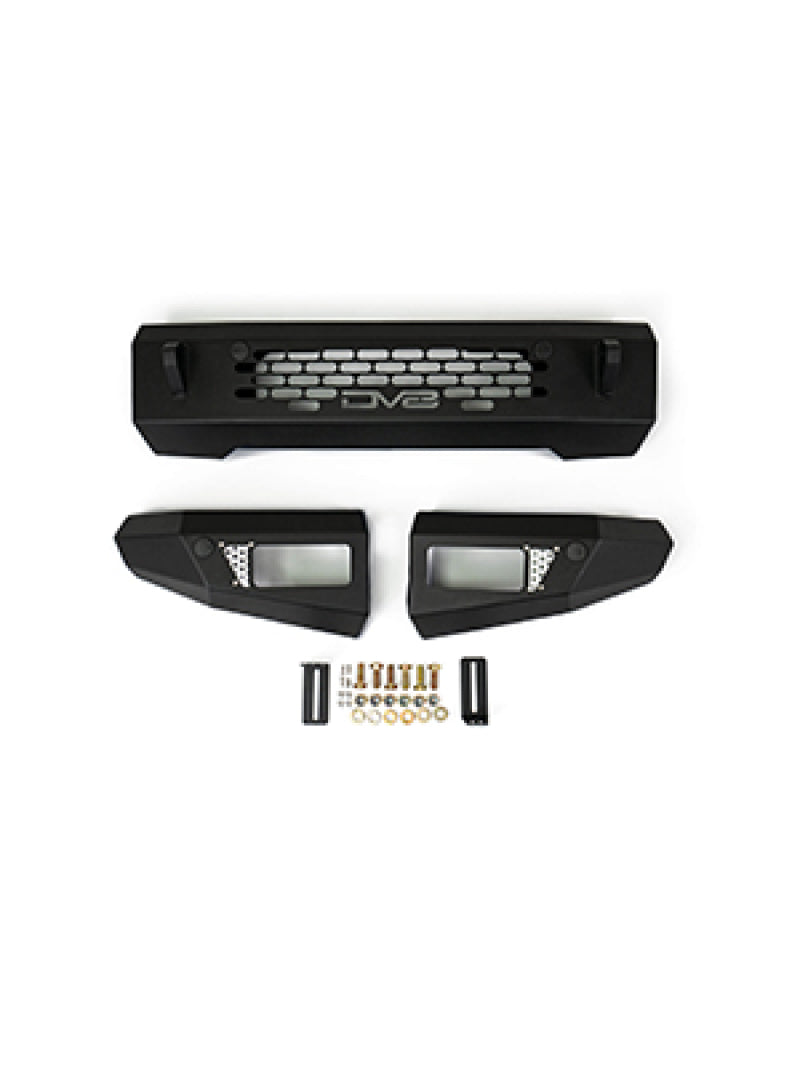 DV8 Offroad FBBR-03 2021+ Ford Bronco Bumper- Accommodates 20in Dual Row Light Bar & (4) 3in Pod Light Mount