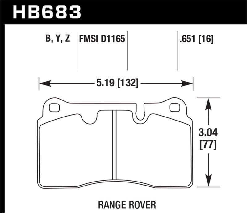 Hawk Performance HB683Y.651 Hawk 08 Range Rover Sport LE / 06-09 Supercharged LTS Front Brake Pads