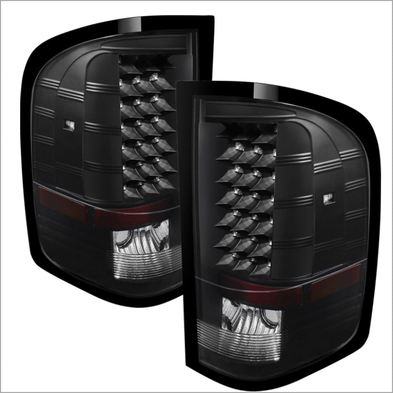 SPYDER 5073716 Xtune Chevy Silverado 07-13 LED Tail Lights Black ALT-JH-CS07-LED-BK