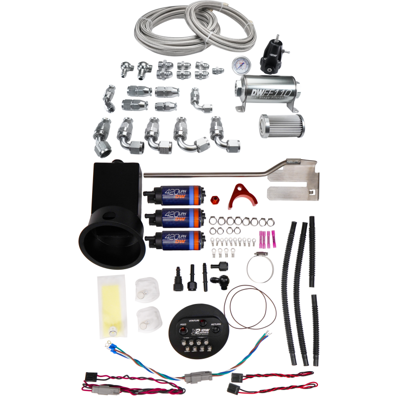 DeatschWerks 9-421-625-7022 94-02 Nissan Silvia and Skyline X2 Surge Module with DW420 Pumps and PTFE Plumbing Kit