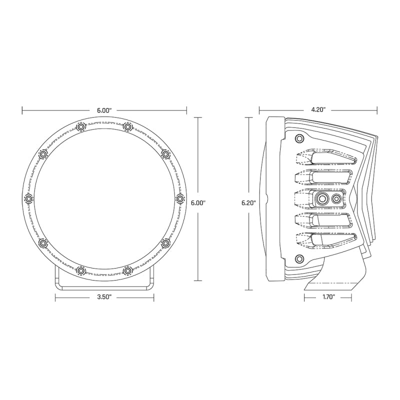 Rigid Industries C36412 360-Series 6in LED Off-Road Spot Beam - RGBW