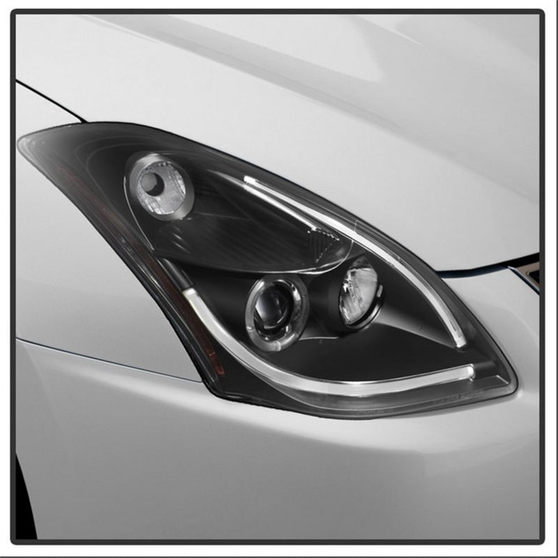 SPYDER 5076830 Spyder Nissan Altima 4Dr 10-12 Projector Headlights Light DRL LED Halo Blk PRO-YD-NA104D-LTDRL-BK