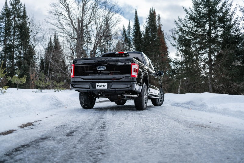 MBRP S5211AL 2021+ Ford F-150 2.7L/ 3.5L Ecoboost 5.0L Single Side 3in Aluminized Steel Catback Exhaust