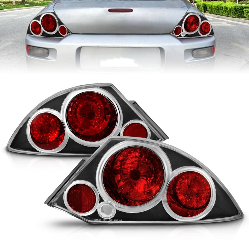 ANZO 221081 2000-2005 Mitsubishi Eclipse Taillights Black