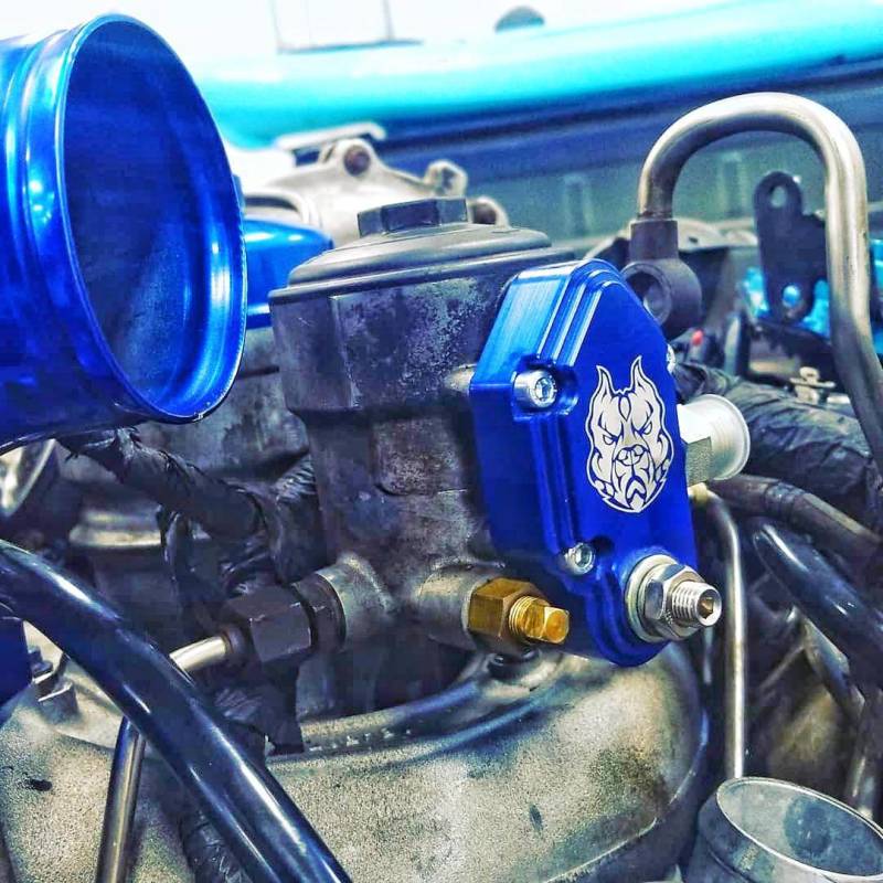 Sinister Diesel SD-FUELBLK-6.0-ADJ 03-07 Ford Powerstroke 6.0L Blue Spring Kit with Adjustable Billet Spring Housing
