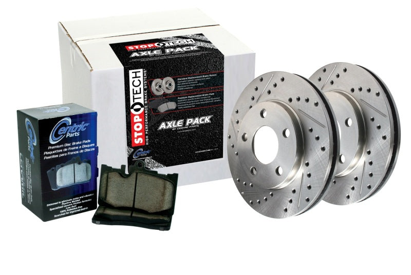 Stoptech 978.65001F Sport Axle Pack, Drilled & Slotted, Front