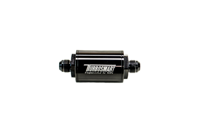 Turbosmart TS-0402-1130 FPR Billet Inline Fuel Filter 1.75in OD 3.825in Length AN-6 Male Inlet - Black