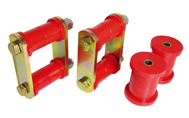 Prothane 6-1053 64-73 Ford Mustang Rear Spring Bushings w/ HD Shackle Kit - Red