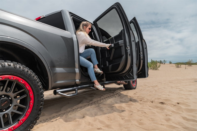 N-Fab F1596CC-6-TX Nerf Step 15-17 Ford F-150 SuperCrew 5.5ft Bed - Tex. Black - Bed Access - 3in