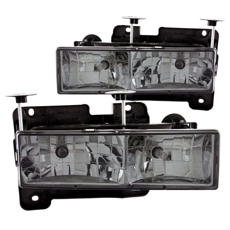 ANZO 111061 1988-1998 Chevrolet C1500 Crystal Headlights w/ Smoke Lens
