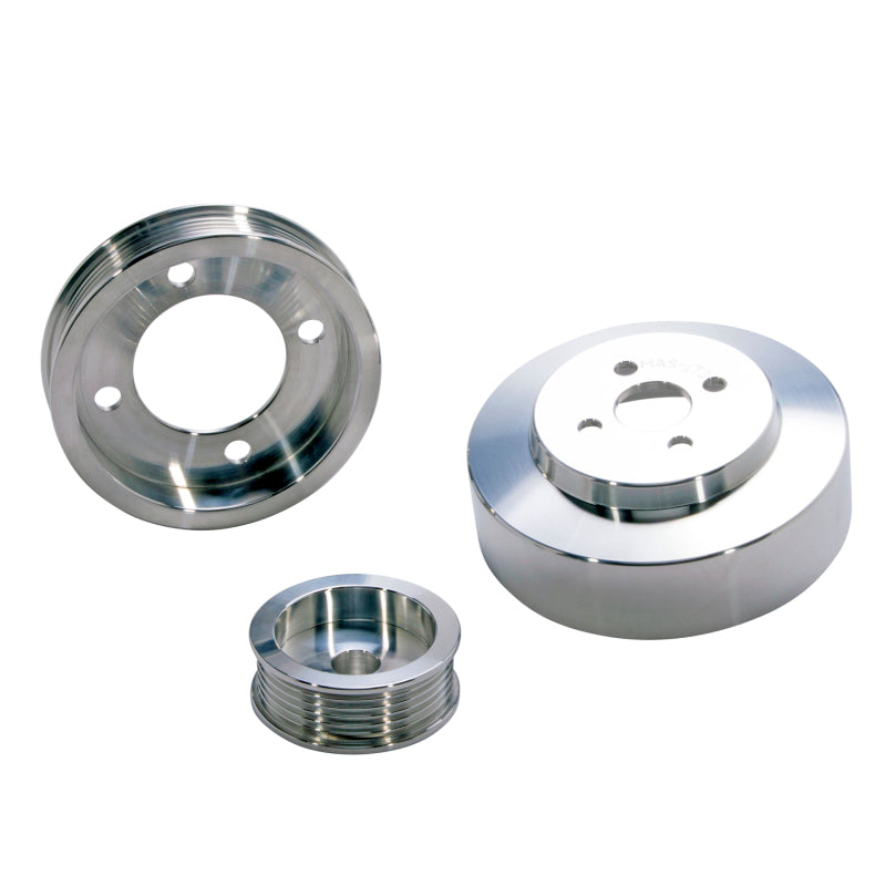 BBK 1554 94-95 Mustang 5.0 Underdrive Pulley Kit - Lightweight CNC Billet Aluminum (3pc)