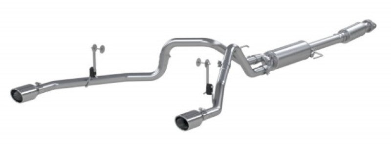 MBRP S5215AL 2021+ F-150 2.7L/ 3.5L Ecoboost, 5.0L 3in Cat Back 2.5in Dual Split Rear - Aluminized Steel