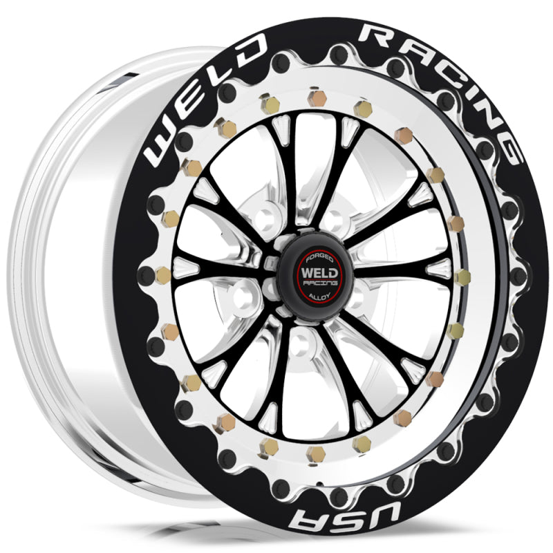 Weld 794B510284F Vitesse 15x10 / 5x4.75 BP / 7.5in. BS Black Wheel - Black Single Beadlock MT