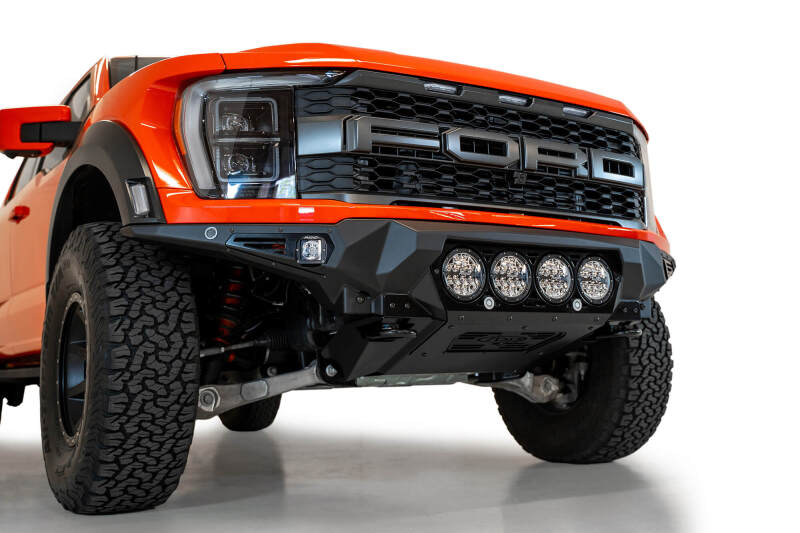 Addictive Desert Designs F210014110103 2021+ Ford Raptor Bomber Front Bumper w/ 4 Rigid 360 6in Light Mounts