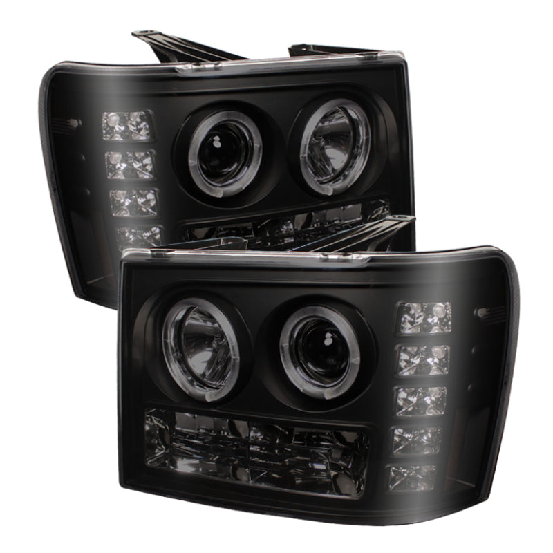 SPYDER 5078506 Spyder GMC Sierra 1500/2500 07-13 Projector Headlights LED Halo- LED Blk Smke PRO-YD-GS07-HL-BSM