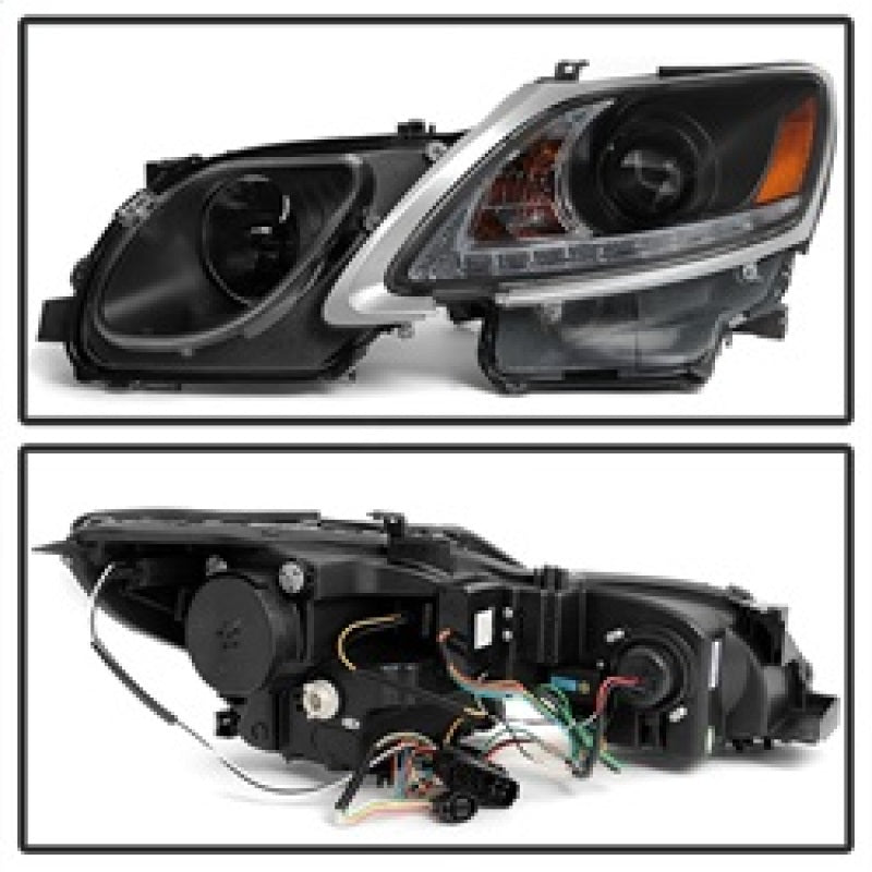 SPYDER 5082800 Spyder Lexus GS 300 / 350 / 450 06-11 Headlights - HID Model Only - Black PRO-YD-LG06-HID-DRL-BK