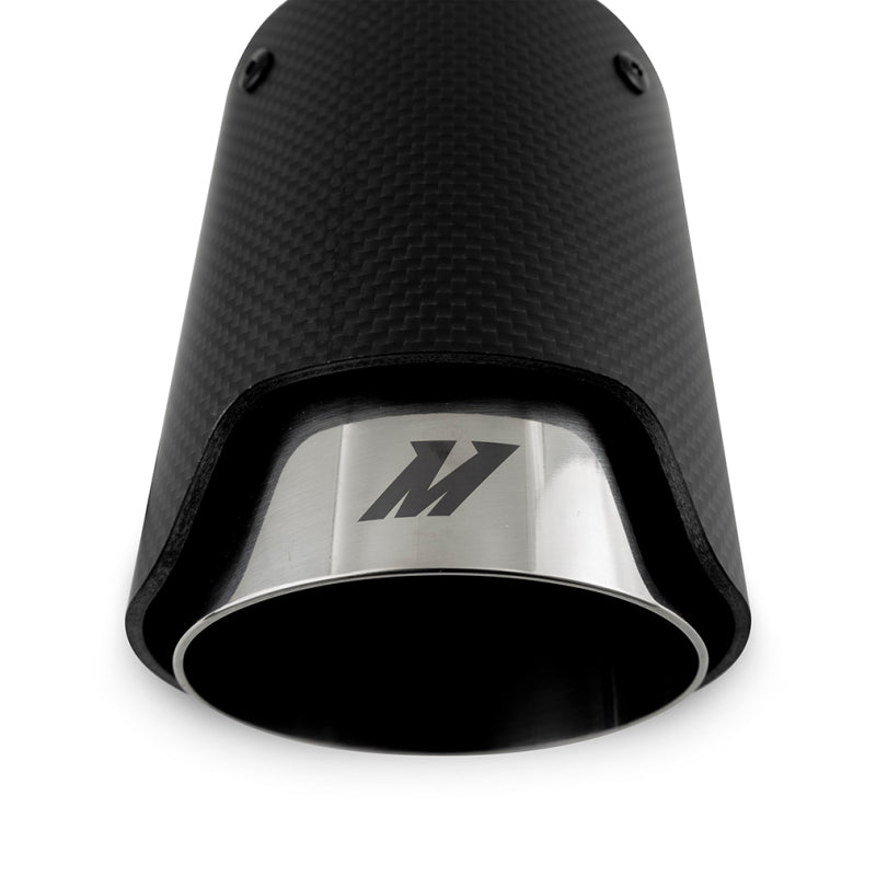 Mishimoto MMEXH-TIP-CFM25P Carbon Fiber Muffler Tip 2.5in Inlet 3.5in Outlet M Polished