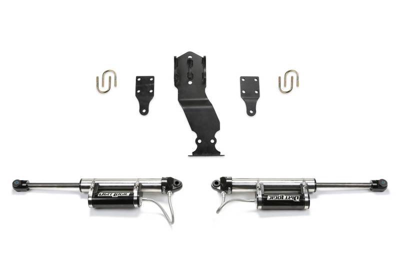 Fabtech FTS22314 19-20 Ford F450/F550 4WD Dual Steering Stabilizer System w/DL 2.25 Resi Shocks