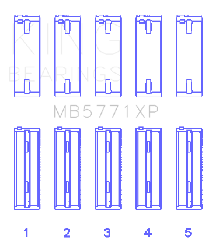 King Engine Bearings MB5771XP0.25 Hyundai G4KF Main Bearing Set - Size +0.25mm
