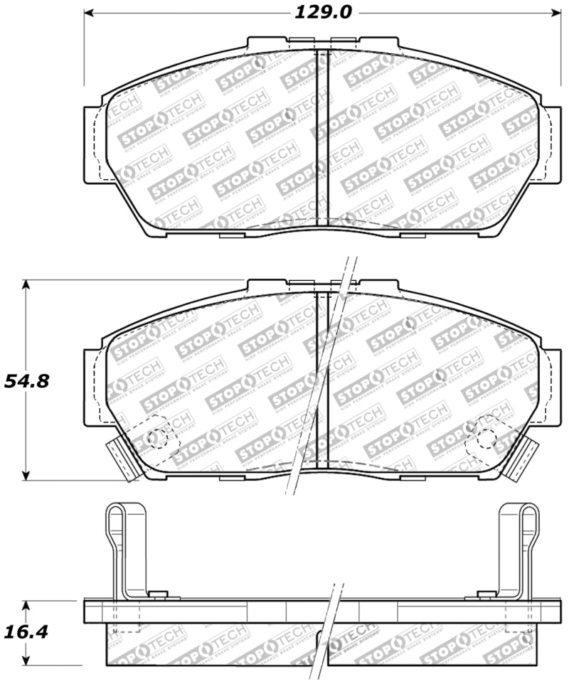 Stoptech 309.06170 StopTech Performance 93-95 Honda Civic Coupe / 94-95 Civic Hatchback/Sedan Front Brake Pads