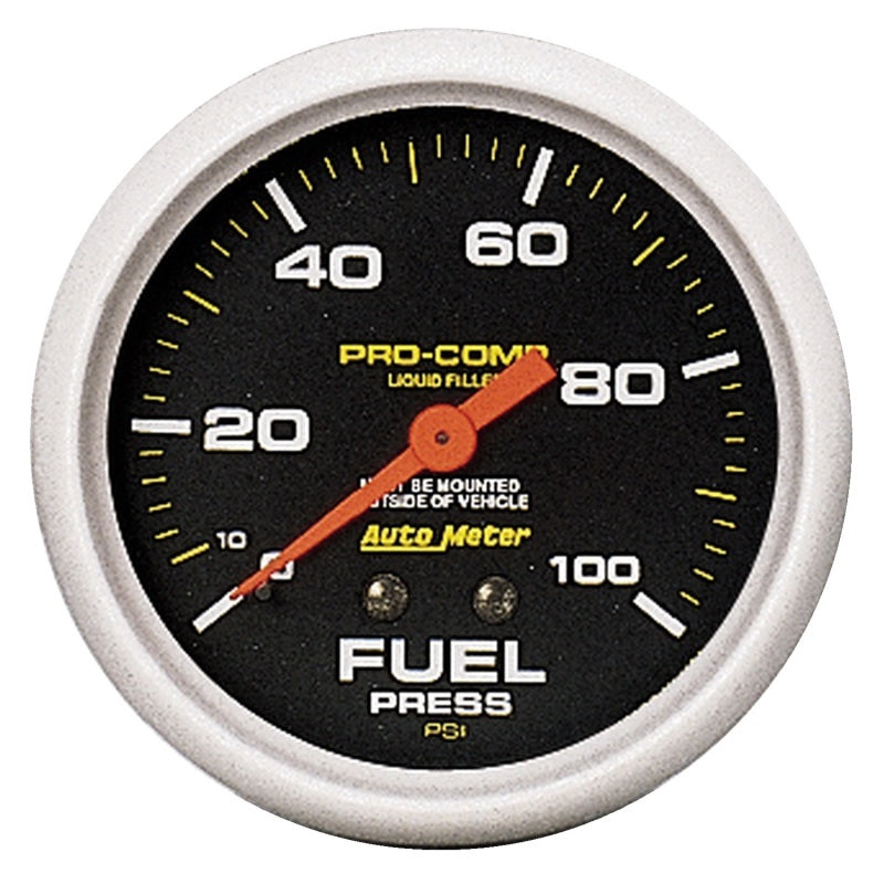 AutoMeter 5412 Autometer Liquid Filled Mechanical 2-5/8inch 100 PSI Fuel Pressure Gauge