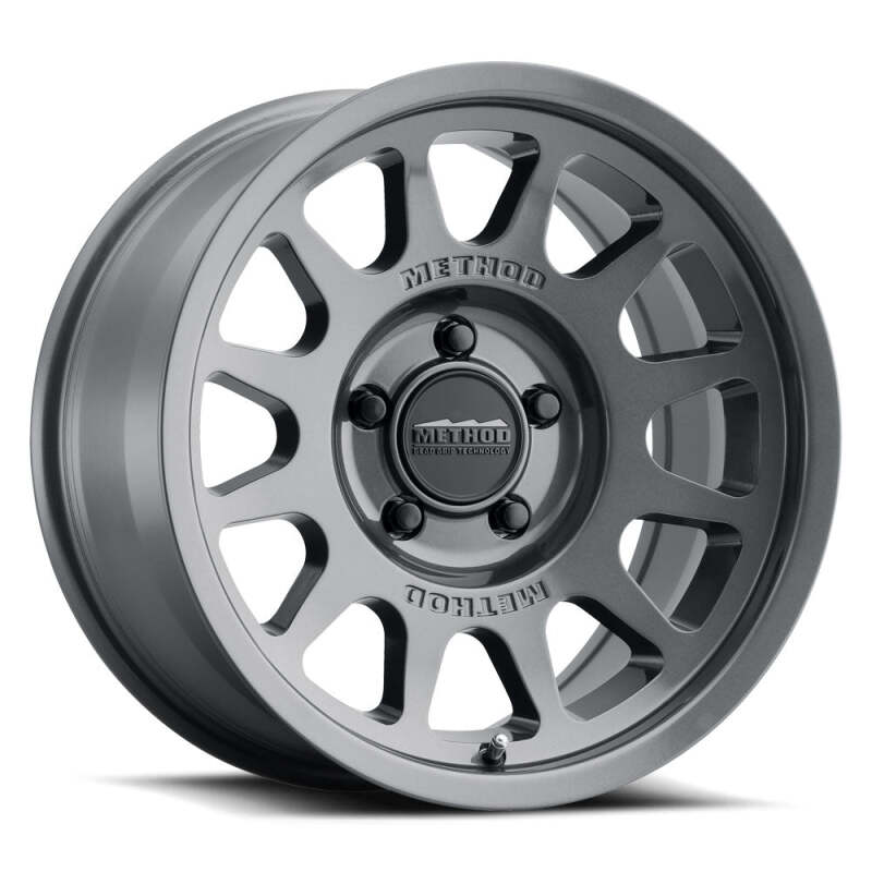 Method Wheels MR70379050812N Method MR703 17x9 / -12mm Offset / 71.5mm Bore / 5x5 BP / 4.8in BS - Gloss Titanium Wheel