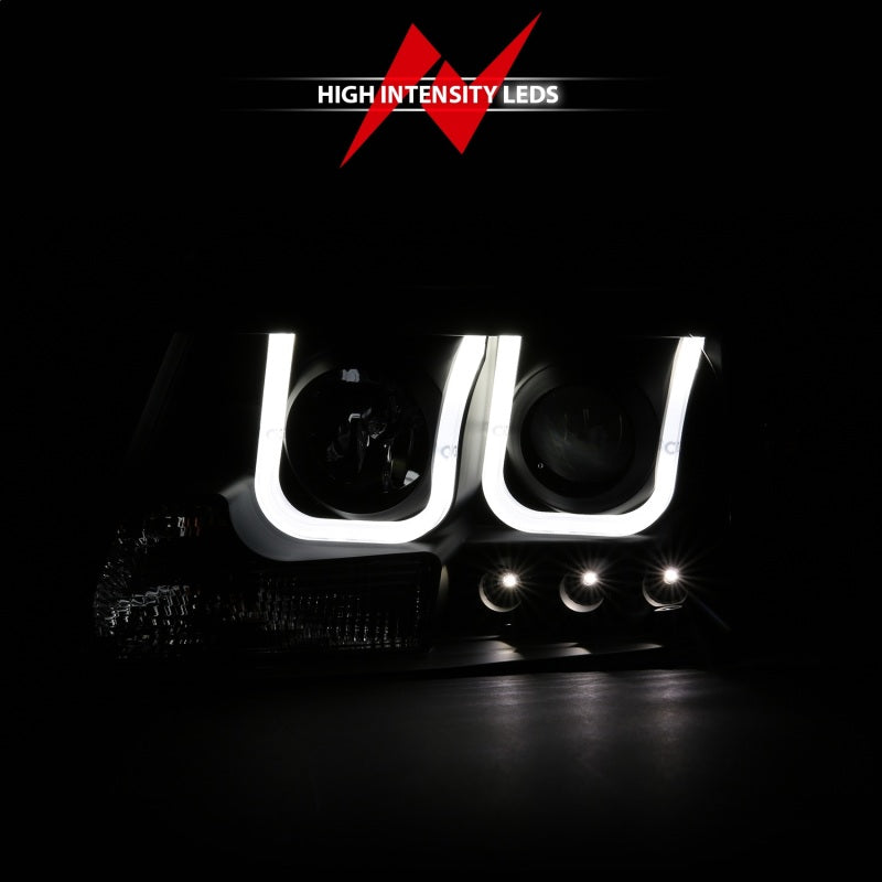 ANZO 111288 2004-2008 Ford F-150 Projector Headlights w/ U-Bar Black