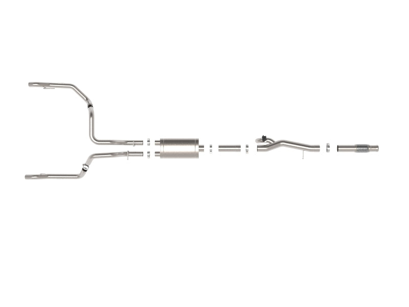 aFe 49-34140 Gemini XV 4in to Dual 3in 304 SS Cat-Back Exhaust w/ Cutout 19-21 GM Silverado/Sierra V8-6.2L