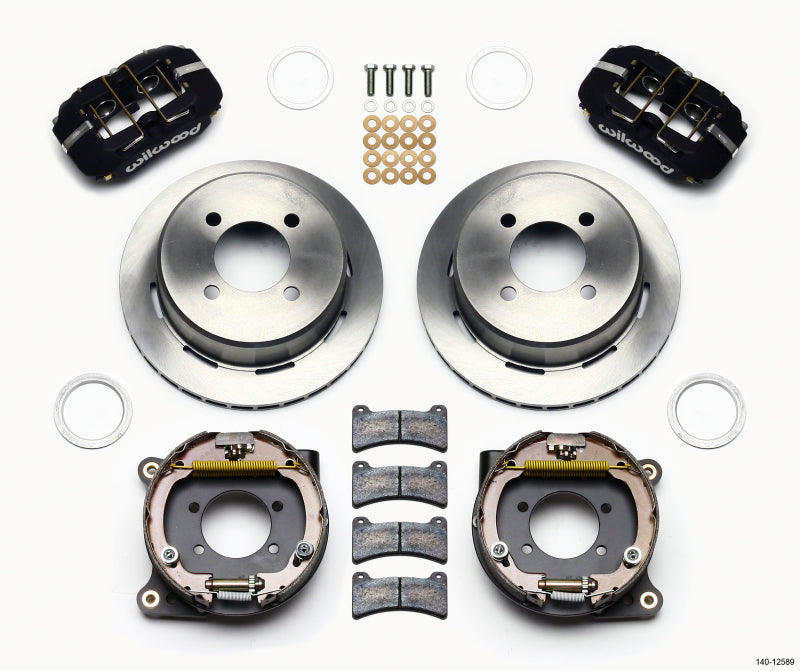 Wilwood 140-12589 Dynapro Low-Profile 11.00in P-Brake Kit Ford 7.5in Rear 2.80 Offset - 4-Lug