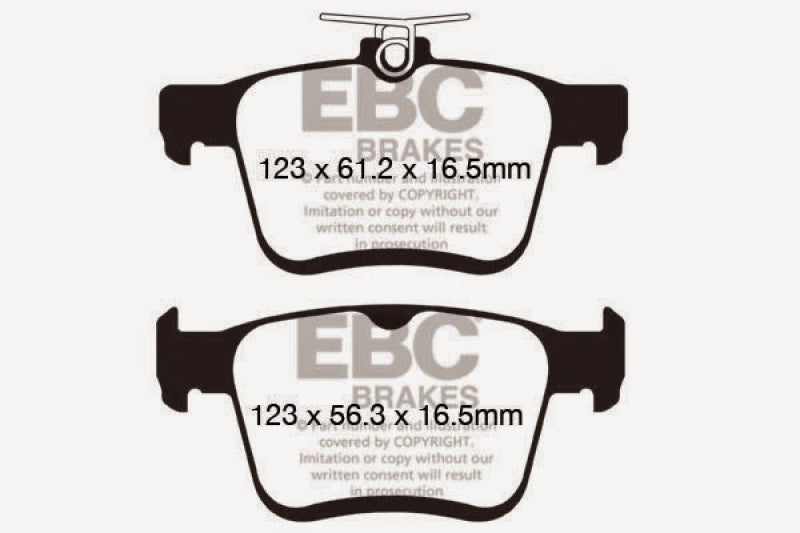 EBC DP42153R 2014+ Audi A3 1.8 Turbo (w/Electronic Parking Brake) Yellowstuff Rear Brake Pads