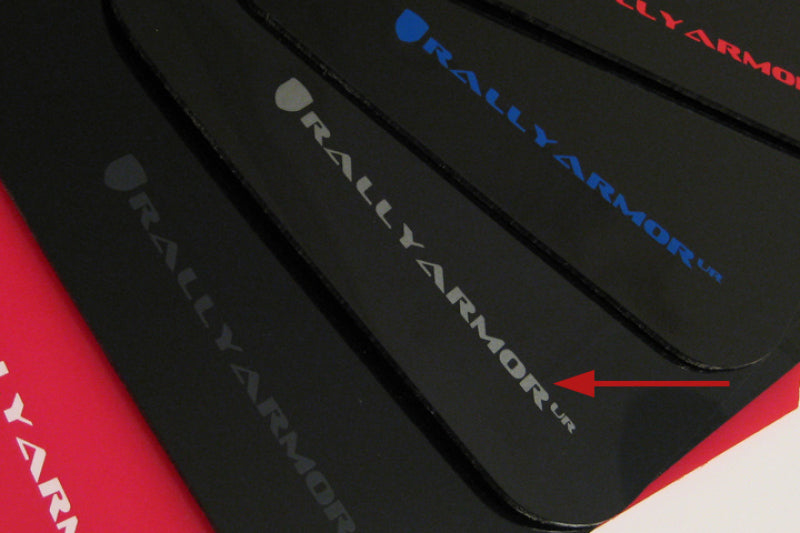 Rally Armor MF1-UR-BLK/SIL 02-07 Subaru WRX/STI/RS/2.5i (Wagons Req. Mod.) Black UR Mud Flap w/Silver Logo