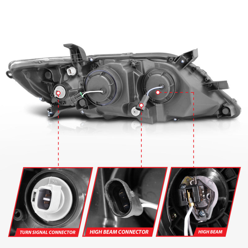 ANZO 121442 2010-2011 Toyota Camry Projector Headlights w/ Halo Black (CCFL)