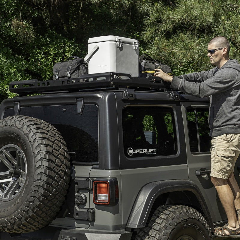 Rugged Ridge 11703.04 Roof Rack with Basket 18-20 Jeep Wrangler JL 4Dr Hardtops