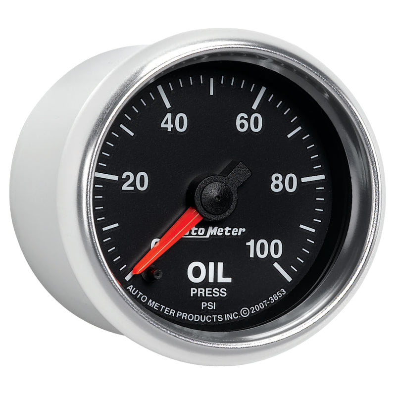 AutoMeter 3853 Autometer GS Series 2-1/16in Oil Pressure Gauge 100PSI Electric Full Sweep