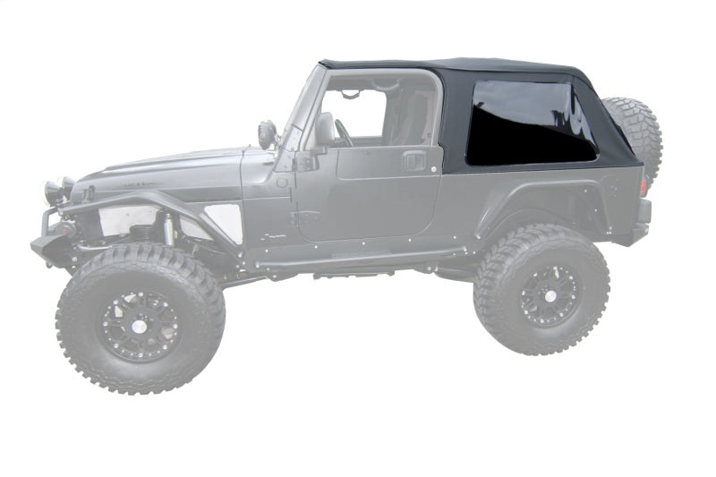 Rampage 109635 2004-2006 Jeep Wrangler(TJ) LJ Unlimited Frameless Soft Top Kit - Black Diamond